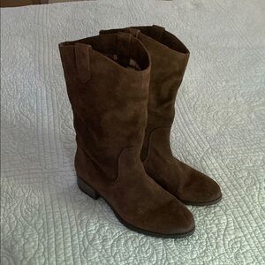 Charles By Charles David Brown Heeled Boots Suede